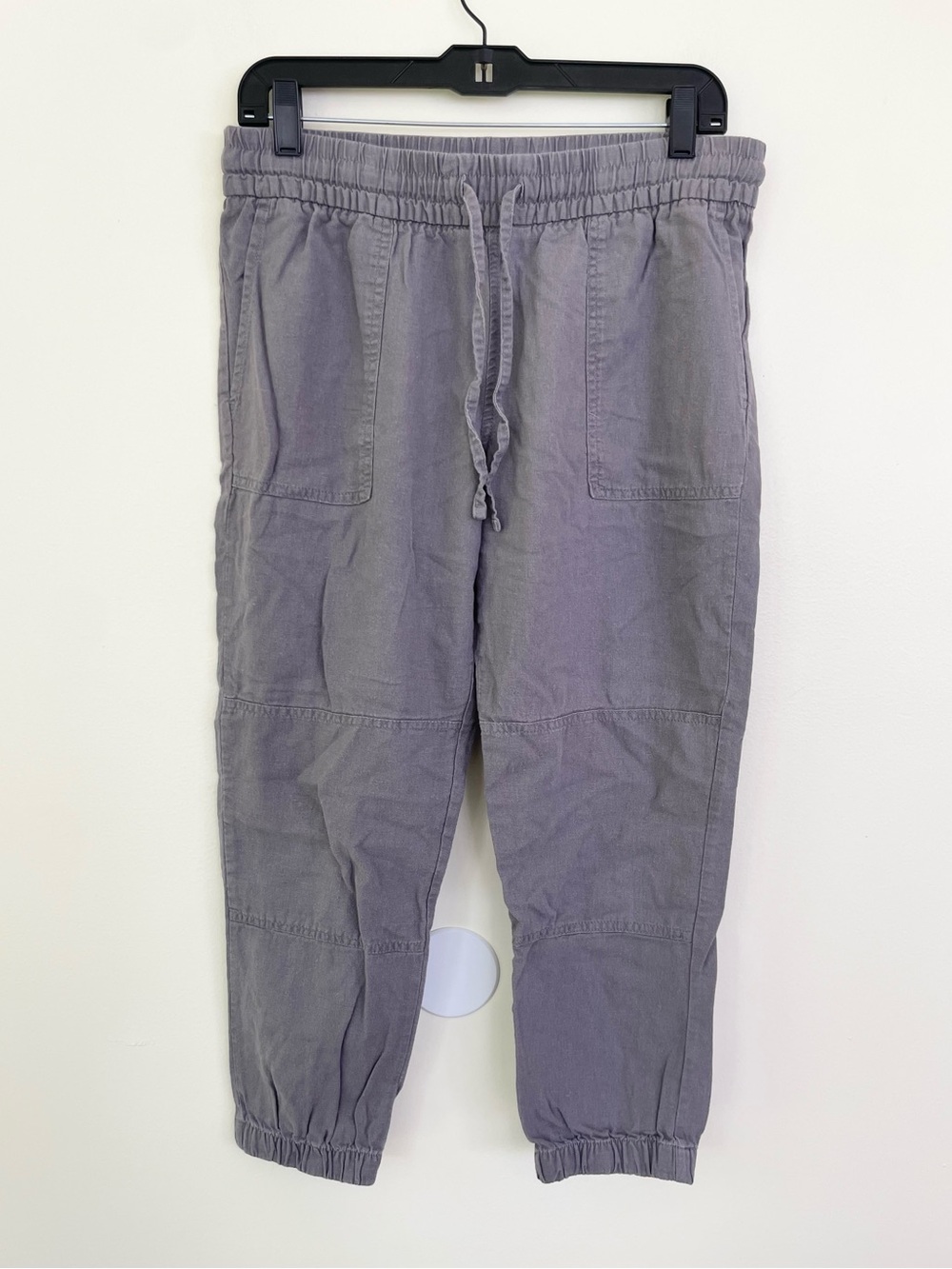 Calvin Klein Jeans Linen Blend Joggers Charcoal Grey size 8 Drawstring Waist